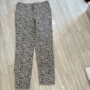 Talbots Black and White Leopard Print Cropped Pants